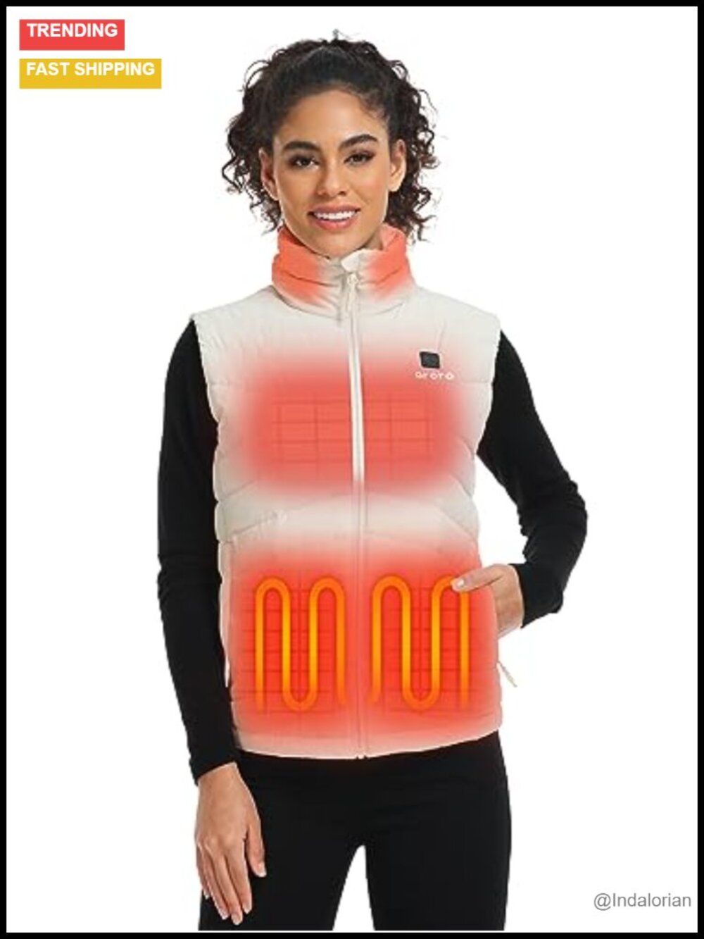 Heated Down Vest with Battery, 800 Fill Power, 4 Heating Zones, 3 Heat